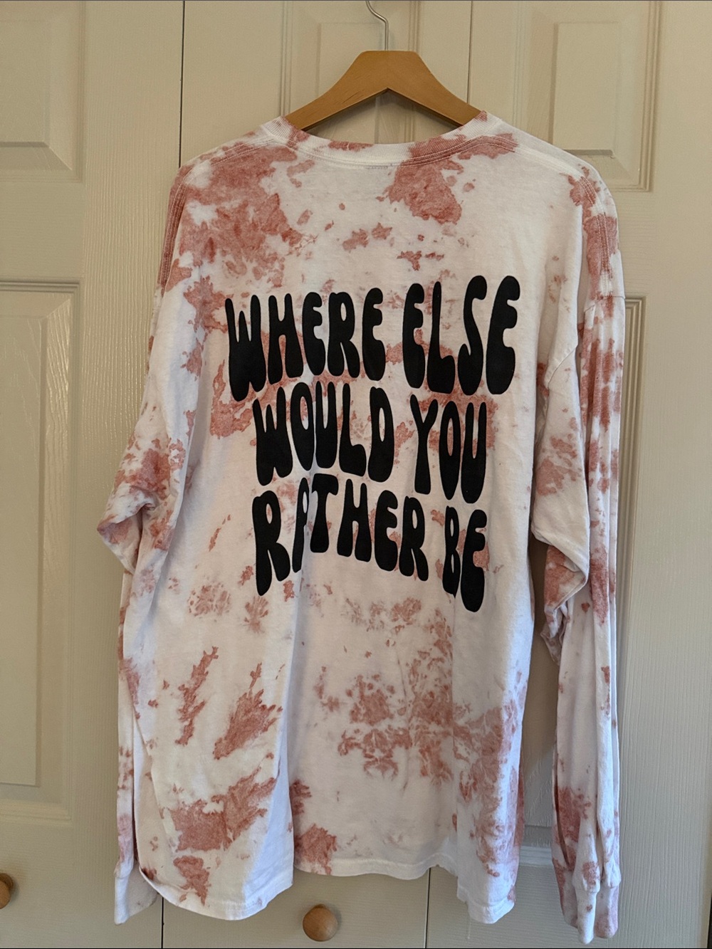 Gildan Long Sleeve Tie-Dye Tee with Buffalo bills Graphic - White & Dusty Rose